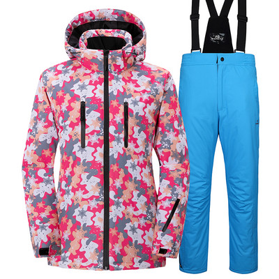 Vyras, Moteriškas, storas, šiltas, vėjui atsparus slidinėjimo kostiumas lauko unisex vandeniui atsparus slidinėjimo striukė kelnių rinkinys Moteriška sniego slidinėjimo striukė
