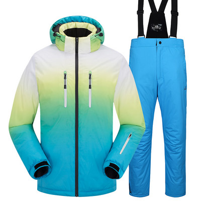 Vyras, Moteriškas, storas, šiltas, vėjui atsparus slidinėjimo kostiumas lauko unisex vandeniui atsparus slidinėjimo striukė kelnių rinkinys Moteriška sniego slidinėjimo striukė