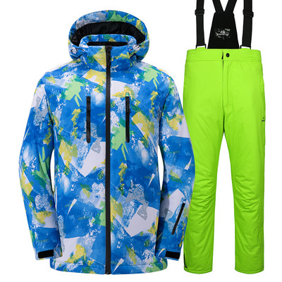 Vyras, Moteriškas, storas, šiltas, vėjui atsparus slidinėjimo kostiumas lauko unisex vandeniui atsparus slidinėjimo striukė kelnių rinkinys Moteriška sniego slidinėjimo striukė