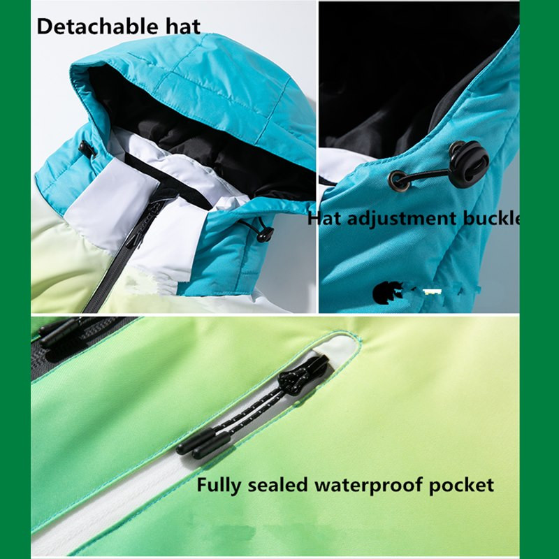 Vyras, Moteriškas, storas, šiltas, vėjui atsparus slidinėjimo kostiumas lauko unisex vandeniui atsparus slidinėjimo striukė kelnių rinkinys Moteriška sniego slidinėjimo striukė