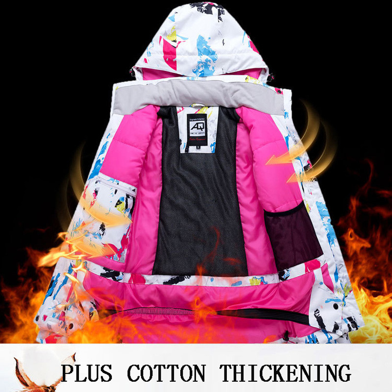 Naujas karštas slidinėjimo kostiumas moterims, vėjui atsparus vandeniui atsparus terminis striukė + sniego kelnių komplektai žiemos lauko slidinėjimo ir snieglenčių striukės kostiumas