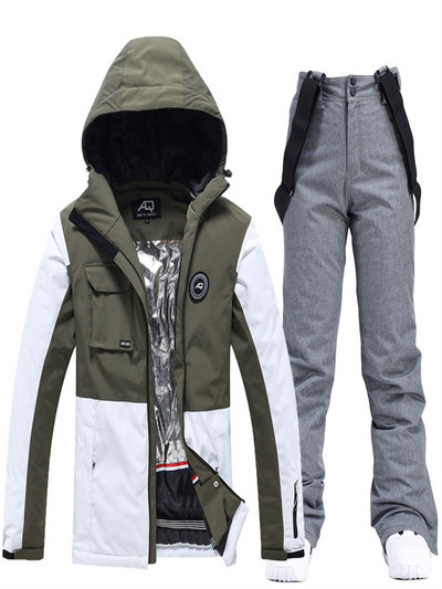 Slidinėjimo kostiumas Vyrams Moteriška snieglenčių striukė + kelnės Snieglenčių drabužiai vandeniui atsparūs vėjui atsparūs slidinėjimo paltai Kelnės Thick Thermal Parka