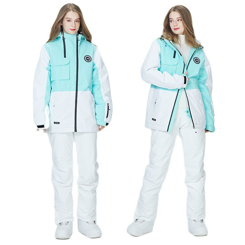 Slidinėjimo kostiumas Vyrams Moteriška snieglenčių striukė + kelnės Snieglenčių drabužiai vandeniui atsparūs vėjui atsparūs slidinėjimo paltai Kelnės Thick Thermal Parka