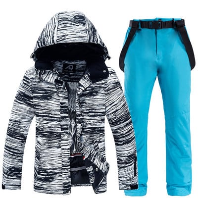 2022 m. naujas moteriškas vandeniui atsparus paminkštintas šiltas striukė ir vėjui atsparios kelnės žieminis lauko slidinėjimo alpinizmo slidinėjimo kostiumas