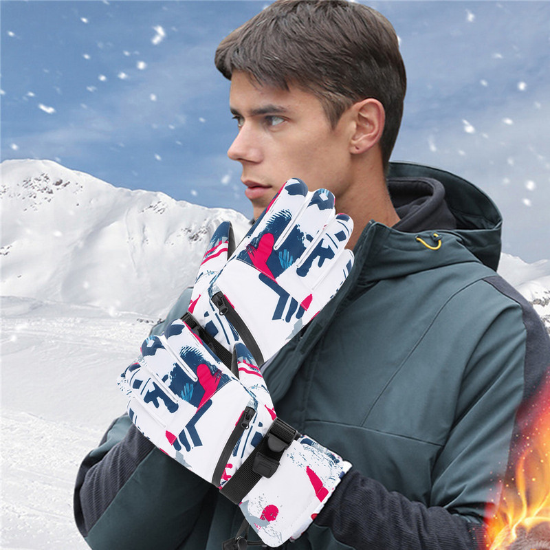 Slidinėjimo pirštinės Sniego pirštinės Neperšlampamos vėjui atsparios pirštinės Vandens slidinėjimo pirštinės Žieminės snieglenčių pirštinės vyrams ir moterims šaltu oru Skii