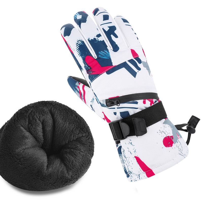 Slidinėjimo pirštinės Sniego pirštinės Neperšlampamos vėjui atsparios pirštinės Vandens slidinėjimo pirštinės Žieminės snieglenčių pirštinės vyrams ir moterims šaltu oru Skii