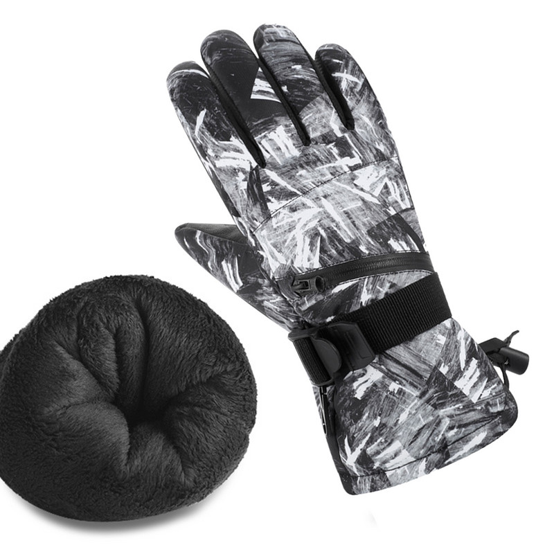 Slidinėjimo pirštinės Sniego pirštinės Neperšlampamos vėjui atsparios pirštinės Vandens slidinėjimo pirštinės Žieminės snieglenčių pirštinės vyrams ir moterims šaltu oru Skii