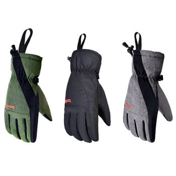 Boodun Five-Finger Thickened Warm Gloves Ski Αδιάβροχη οθόνη αφής Palm Αντιολισθητικά Αθλητικά γάντια ανθεκτικά στη φθορά και αντιανεμικά