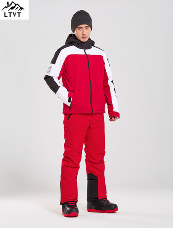 LTVT Ски костюми за сноуборд Мъжки единични двойни бордови водоустойчиви подплатени презрамки Разглобяема тънка версия за поддържане на топлината Мъжки ски комплекти