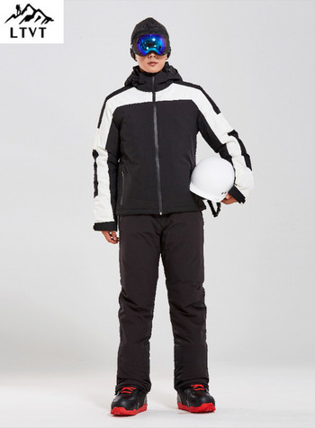 LTVT Ски костюми за сноуборд Мъжки единични двойни бордови водоустойчиви подплатени презрамки Разглобяема тънка версия за поддържане на топлината Мъжки ски комплекти