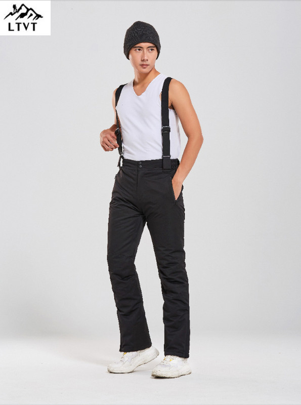 LTVT snieglenčių slidinėjimo kostiumai, vyriški vienviečiai dviviečiai, vandeniui atsparūs paminkštinti dirželiai, nuimami ploni, šilumai skirti vyriški slidžių rinkiniai