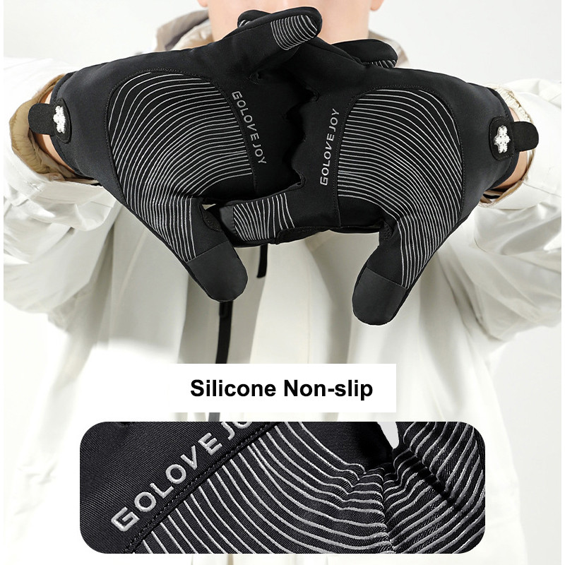 Šiltos slidinėjimo pirštinės Vyrai Moterims Rudens Žiema Neperšlampamos Vėjui Neperšlampamos Visi pirštai Lauko Sportas Neslystantis jutiklinis ekranas Dviračio pirštinės