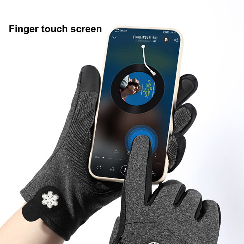 Šiltos slidinėjimo pirštinės Vyrai Moterims Rudens Žiema Neperšlampamos Vėjui Neperšlampamos Visi pirštai Lauko Sportas Neslystantis jutiklinis ekranas Dviračio pirštinės