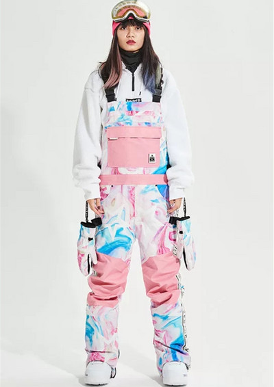 Costum de schi stil nou 2021, costum de schi pentru femei, rezistent la vânt și la apă, pantaloni de schi în aer liber, pantaloni de schi dintr-o singură bucată pentru bărbați.