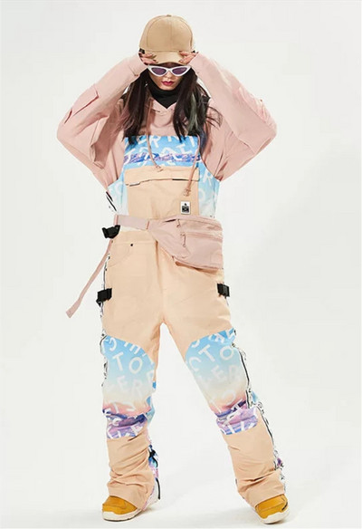 Costum de schi stil nou 2021, costum de schi pentru femei, rezistent la vânt și la apă, pantaloni de schi în aer liber, pantaloni de schi dintr-o singură bucată pentru bărbați.