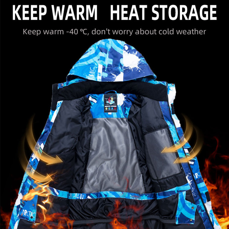 Slidinėjimo kostiumas Vyrai Žiemai Šiltas Neperšlampamas Neperšlampamas Lauko Sportas Slidinėjimas Snieglentės Striukė Hot Ski Įranga Sniego striukės ir kelnės