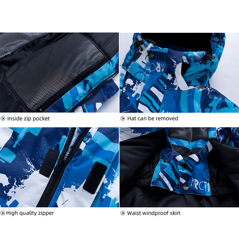 Slidinėjimo kostiumas Vyrai Žiemai Šiltas Neperšlampamas Neperšlampamas Lauko Sportas Slidinėjimas Snieglentės Striukė Hot Ski Įranga Sniego striukės ir kelnės