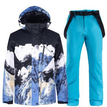 Новият единичен и двоен ски костюм за мъже и жени Двойки Топли и удебелени ски панталони и екипировка