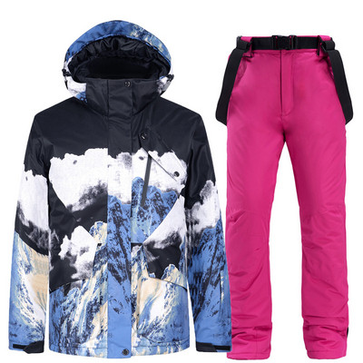 Az új egy- és kétágyas síruhák férfi és női pároknak meleg és vastagabb sínadrágok és felszerelések