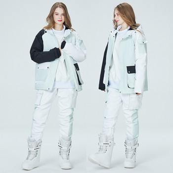 Νέα μονόκλινα και διπλά ρούχα για σκι Γυναικεία χειμερινή χειμερινή ζεστασιά και πυκνό παντελόνι και εξοπλισμός σκι