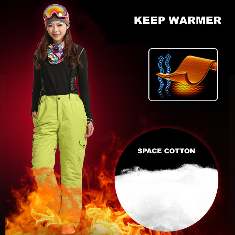 KP02W Aukštos kokybės Moteriškos snieglenčių slidinėjimo kelnės Moteriškos pradedančios dvi slidinėjimo kelnės vienatūrio slidinėjimo kelnės