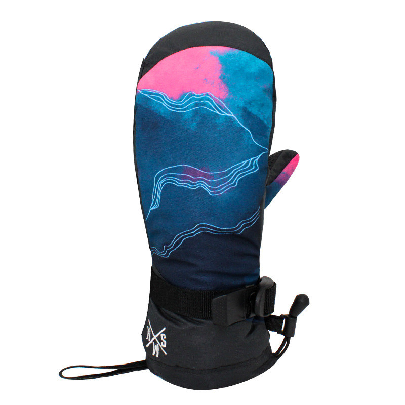 -30 SMN suaugusiųjų sniego pirštinės žieminės lauko sportinės kumštinės pirštinės, atsparios vandeniui, vėjui atsparios snieglenčių sportui, slidinėjimo pirštinės su penkiais pirštais ir plauku