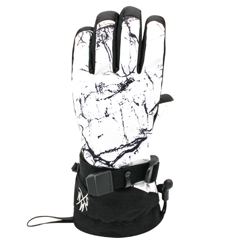 -30 SMN suaugusiųjų sniego pirštinės žieminės lauko sportinės kumštinės pirštinės, atsparios vandeniui, vėjui atsparios snieglenčių sportui, slidinėjimo pirštinės su penkiais pirštais ir plauku