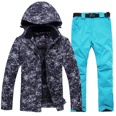 2022 m. Nauji slidinėjimo kostiumai Moteriški Kombinezonai Vyriški Lauko Sportas Kalnų Snieglenčių Striukės Terminės sniego kelnės Slidinėjimo rinkinys Neperšlampamas nuo vėjo