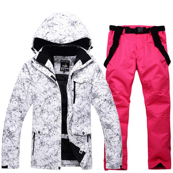 Fleeced Girls στολή σκι Αδιάβροχη Παιδική μπουφάν για σκι Παντελόνι για σκι θερμικά αγόρια Χειμερινό σκι Snowboarding Ρούχα