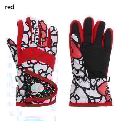 Winter Must Vėjui atsparus vandeniui Storas Šiltas Ilgomis rankovėmis pirštinės lauke Jodinėjimas Snieglente Vaikams Slidinėjimo pirštinės