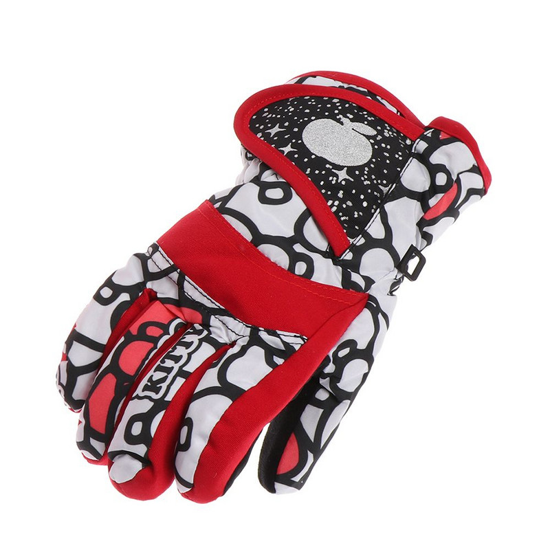 Winter Must Vėjui atsparus vandeniui Storas Šiltas Ilgomis rankovėmis pirštinės lauke Jodinėjimas Snieglente Vaikams Slidinėjimo pirštinės