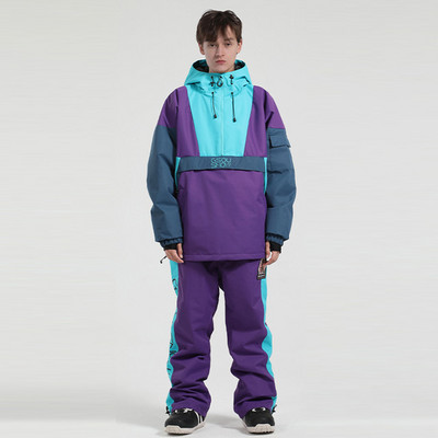 Iarna 2022, nou set de schi, hanorac, femei, bărbați, jachetă de snowboard în aer liber, salopetă rezistentă la vânt, costume de schi, pantaloni reflectorizați pentru zăpadă