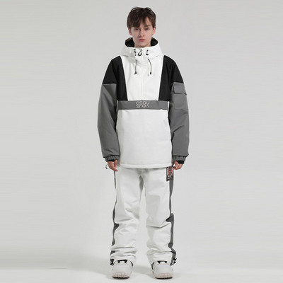 Iarna 2022, nou set de schi, hanorac, femei, bărbați, jachetă de snowboard în aer liber, salopetă rezistentă la vânt, costume de schi, pantaloni reflectorizați pentru zăpadă