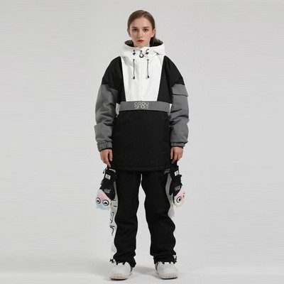 Iarna 2022, nou set de schi, hanorac, femei, bărbați, jachetă de snowboard în aer liber, salopetă rezistentă la vânt, costume de schi, pantaloni reflectorizați pentru zăpadă