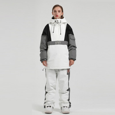 Iarna 2022, nou set de schi, hanorac, femei, bărbați, jachetă de snowboard în aer liber, salopetă rezistentă la vânt, costume de schi, pantaloni reflectorizați pentru zăpadă