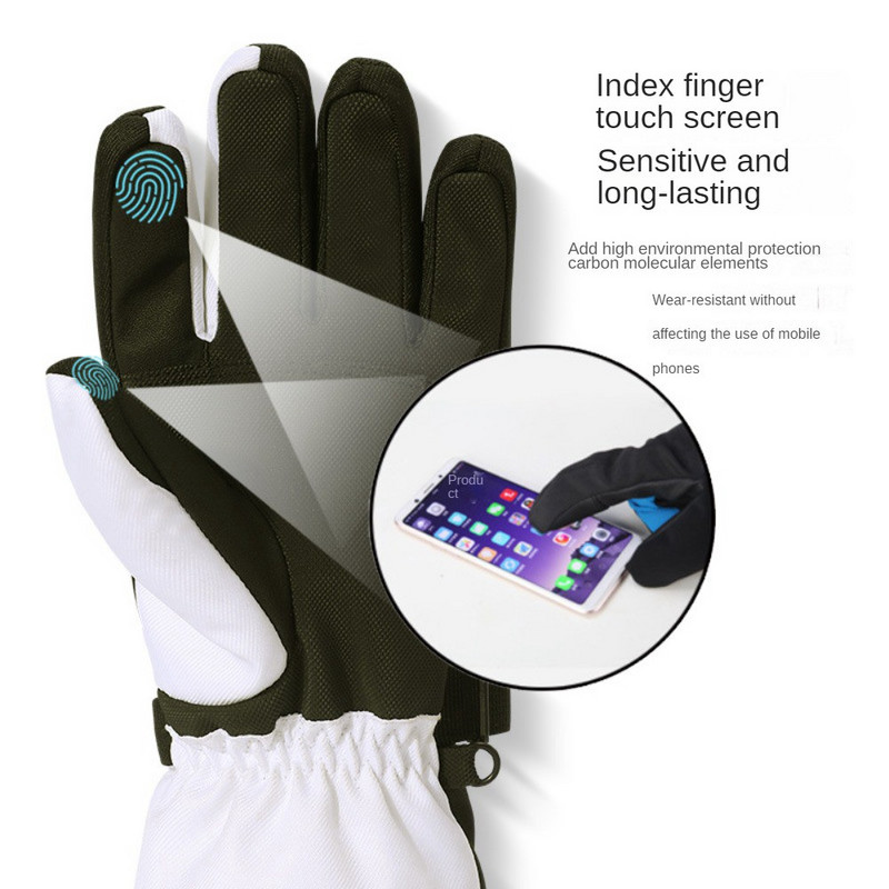 Šachmatinės slidinėjimo pirštinės vandeniui atsparios jutikliniams ekranams snieglenčių pirštinės Šiltos žiemos sniego pirštinės šaltam orui vyrams, moterims RG19