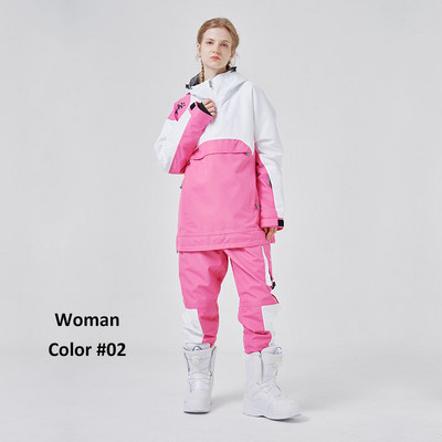 Šiltas slidinėjimo kostiumas snieglenčių kostiumas snieglenčių striukės kelnių komplektas Moteriški Vyriški slidinėjimo drabužiai Lauko sniego kostiumai Snieglenčių kombinezonai Apranga