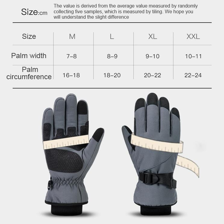 Zimske tople skijaške rukavice Podstavljene od flisa, zadebljane, otporne na vjetar, vodootporne, neklizajuće, rukavice s dodirnim zaslonom za muškarce, skijanje, biciklizam