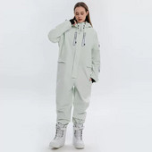 Storas vyriškas moteriškas vientisas slidinėjimo kombinezonas lauko sportinė snieglenčių striukė Šiltas kombinezonas, atsparus vandeniui žieminiai drabužiai, kombinezonai su gobtuvu