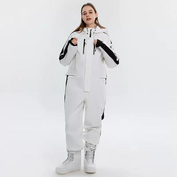 Χοντρή ανδρική γυναικεία ολόσωμη φόρμα για σκι υπαίθρια αθλητικά μπουφάν σνόουμπορντ Ζεστή φόρμα jump αδιάβροχη χειμωνιάτικη φόρμα με κουκούλα