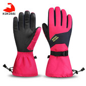 KoKossi Outdoor Sports Slidinėjimo pirštinės Neslystančios delno vandeniui atsparios plius Velvet Sulaiko šilumą Viso piršto jutiklinis ekranas dviračių slidinėjimo pirštinės