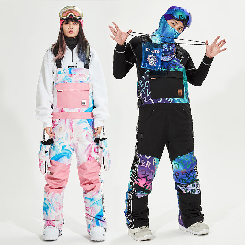 2022 m. žiemos kelnės Moteriški kombinezonai su slidėmis Vyriški Lauko Snieglentės Kombinezonai Neperšlampami slidinėjimo kelnės Vyriški Moteriški Sniego drabužiai