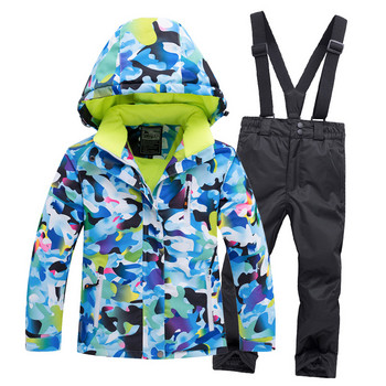 Θερμική Παιδική Στολή Σκι Αγόρια Κοριτσίστικα Σετ Παντελόνι για Σκι Αντιανεμικό Αδιάβροχο Μπουφάν Snowboarding Χειμερινό Παιδικό Εξωτερικό Ρούχα