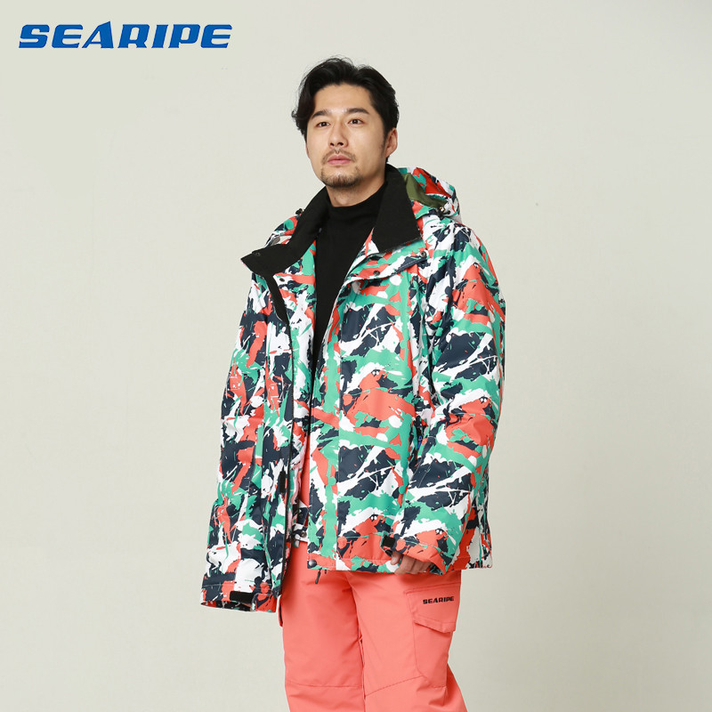 Slidinėjimo kostiumas Vyrams Žiema Šiltas Neperšlampamas Žuvis Storas Žygis Slidinėjimas Snieglente Lauko Striukės Žygių stovykla Snieglenčių striukės Kostiumas