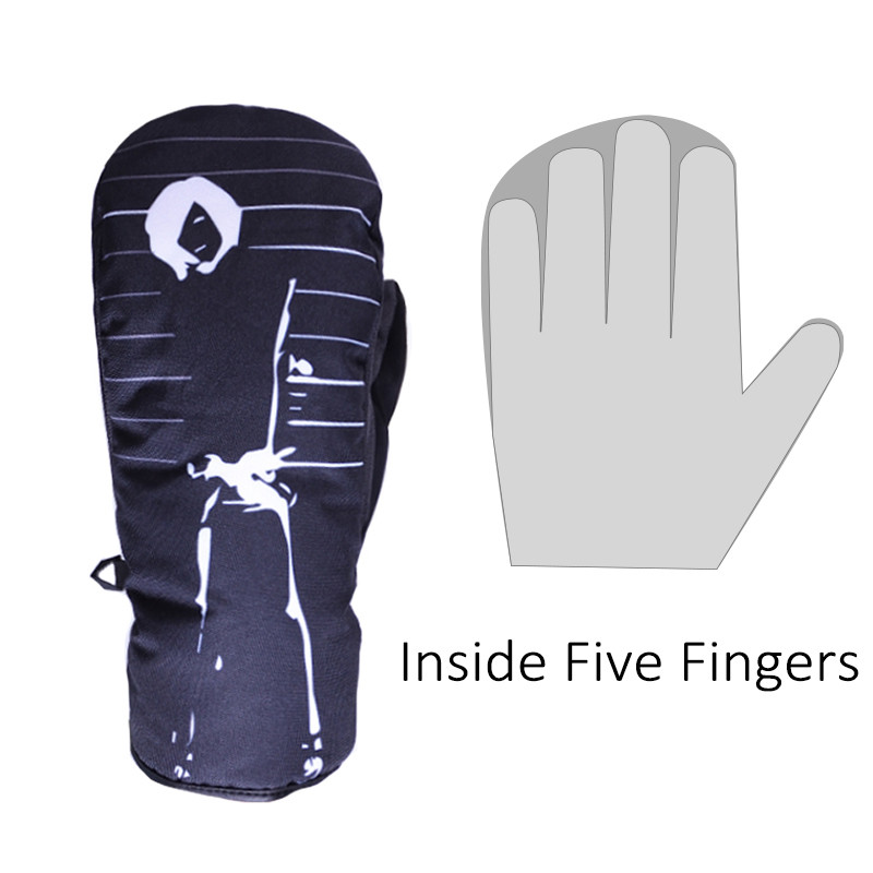 JACKCOME penkių pirštų dizaino šiltos ir patogios vandeniui atsparios, vėjui atsparios slidinėjimo snieglenčių pirštinės