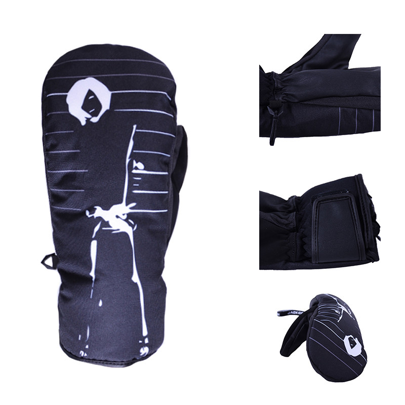 JACKCOME penkių pirštų dizaino šiltos ir patogios vandeniui atsparios, vėjui atsparios slidinėjimo snieglenčių pirštinės