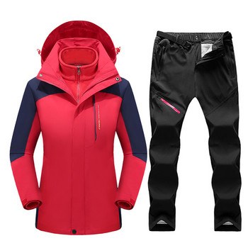 Γυναικεία στολή σκι Μπουφάν για σκι Παντελόνι για σκι Χειμώνας Ζεστό αντιανεμικό αδιάβροχο σκι Μπουφάν Snowboarding Παντελόνι για εξωτερικούς χώρους Snow Coat