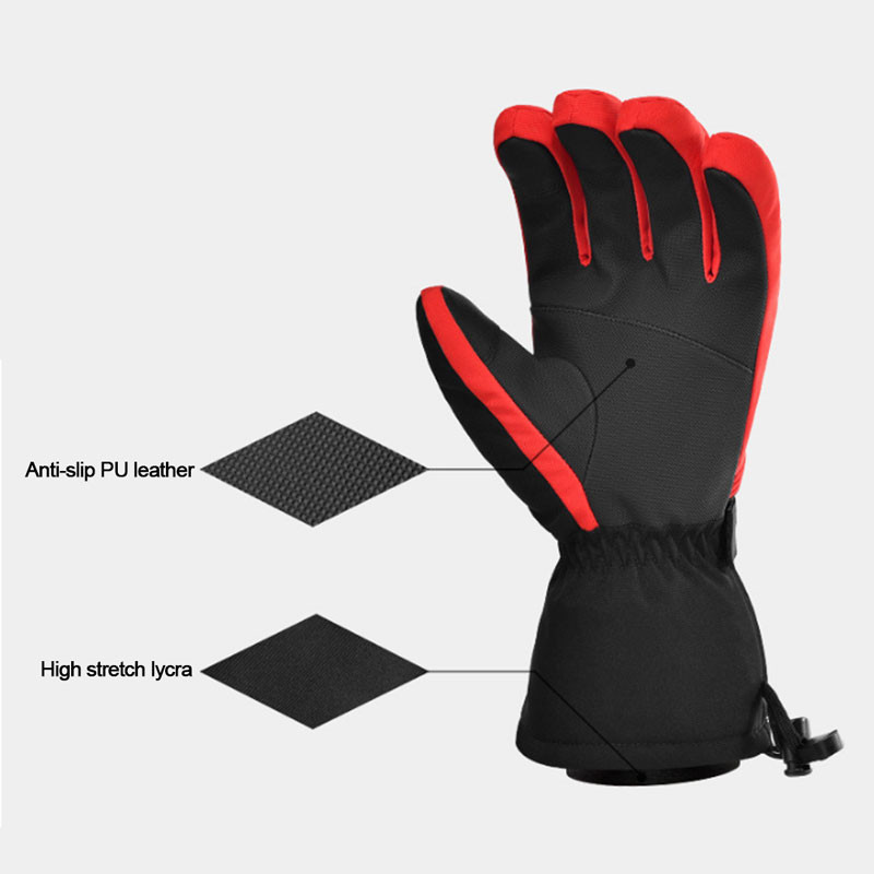 4 sluoksnių vandeniui atsparios, kvėpuojančios jutiklinio ekrano slidinėjimo ir sniego pirštinės -40 ℉ izoliuotos šiltos žieminės pirštinės, skirtos snieglenčių motociklams