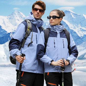 2021 Γυναικεία φόρμα σκι Χειμερινή ζεστή κουκούλα για σκι Σετ αντιανεμικό αδιάβροχο 3 σε 1 μπουφάν και παντελόνι Σκι Κοστούμια Snowboard Κοστούμια χιονιού