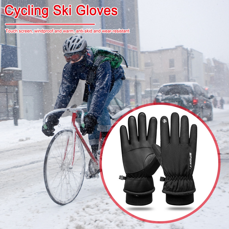 Žieminės pirštinės vyrams, moteriškas, liečiamas ekranas, vandeniui atsparios, vėjui atsparios pirštinės, bėgimas lauke, sportinis, šiltas dviračių sportas, sniego slidinėjimo pirštinės.